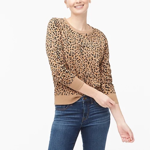 J crew Leopard crewneck sweatshirt - Picture 1 of 3
